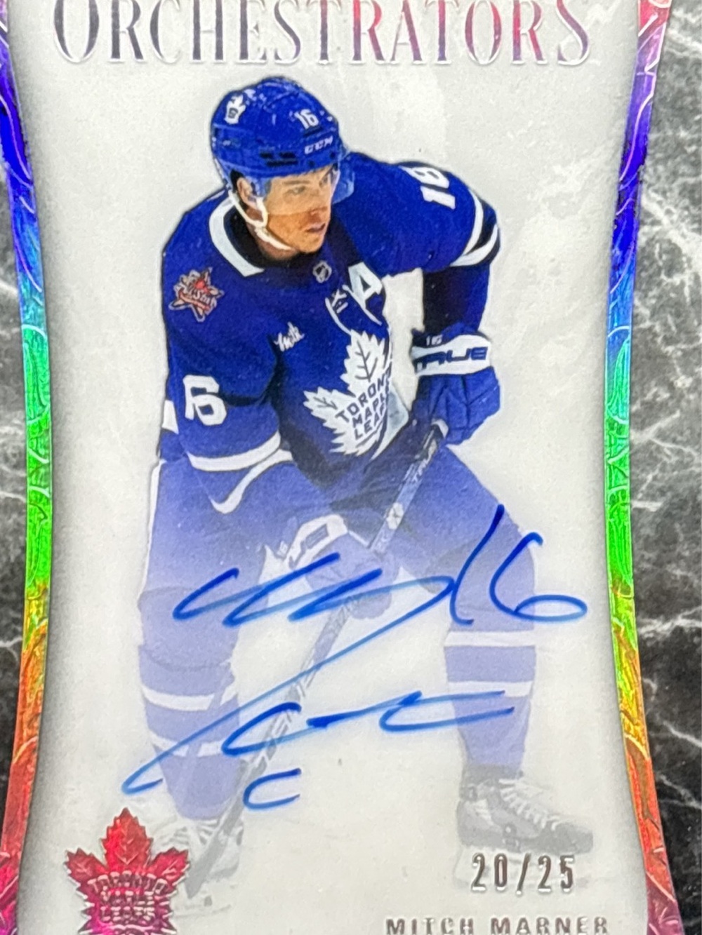 Upper Deck Mitch Marner Toronto Maple Leafs Auto Hockey Trading Card LE 20/25